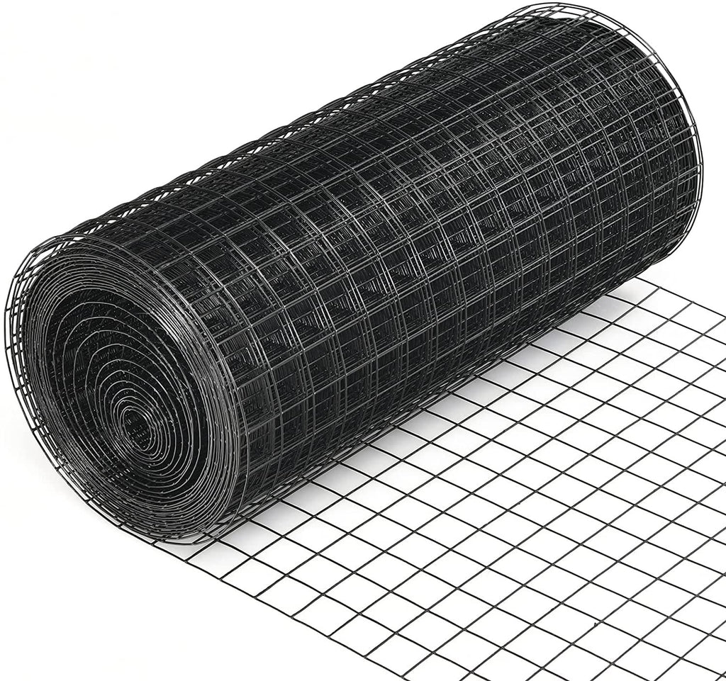 Fencer Wire 16 Gauge Hardware Cloth, Black Vinyl Coated Welded Wire Mesh, Chicken Coop Wire Fence, 1.5 inch x 1.5 inch Grid (2 ft. x 100 ft.)