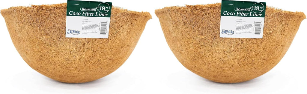 Bosmere F550 18-Inch Pre-Formed Replacement Coco Liner with Soil Moist, Brown (Pack of 2)