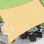 LOVE STORY Rectangle 10'x15' Waterproof Sun Shade Sail Canopy UV Block for Outdoor Patio Backyard Carport,Sand(We Make Custom Size)