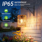 KOOPER Solar Lantern Outdoor Lights, 2 Pack Bright Hanging Solar Lanterns Outdoor Waterproof with Handle, Decoration Rattan Lanterns for Outside Hanging Garden Patio Yard Porch Trees Lawn Pathway Gift