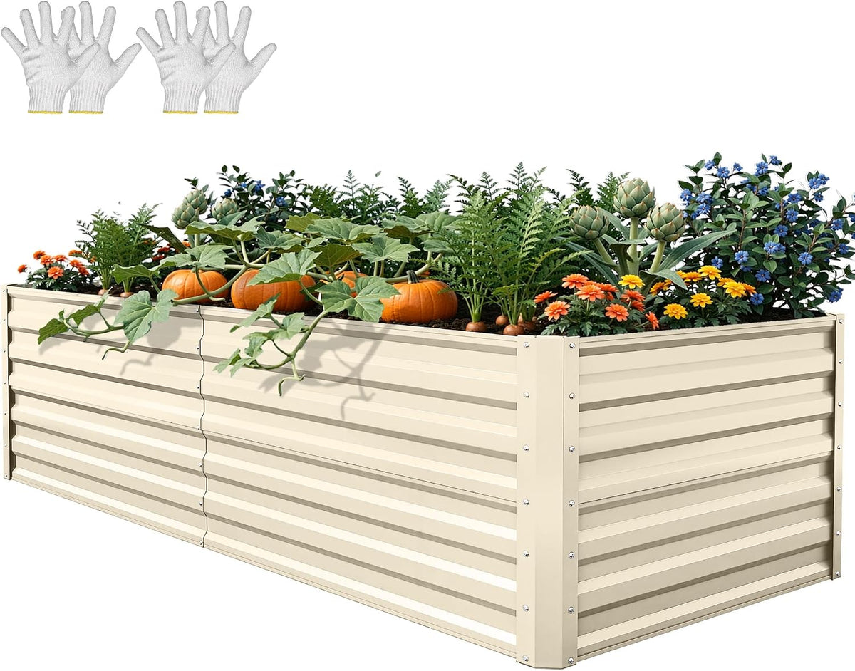 yitahome 6x3x2ft large raised garden bed kit, galvanized, main product view