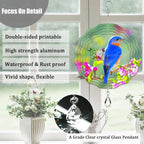 6 Pack 8inch Sublimation Wind Spinner Blanks 3D Aluminum Metal Wind Sculpture Kinetic Spinners for Yard and Garden Indoor Art Ornaments Hanging Decoration (Wave Floral)