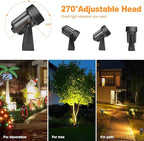 Outdoor Landscape Lighting Waterproof with 45.9FT Cable & built-in LED Light, Low Voltage 12W 1200LM Plug in Electric LED Spot Light 3000K Uplight with Transformer for Garden Yard Tree Path, Pack of 4
