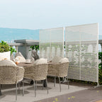 garvee 2pcs metal garden privacy screen 72x47, freestanding, side view