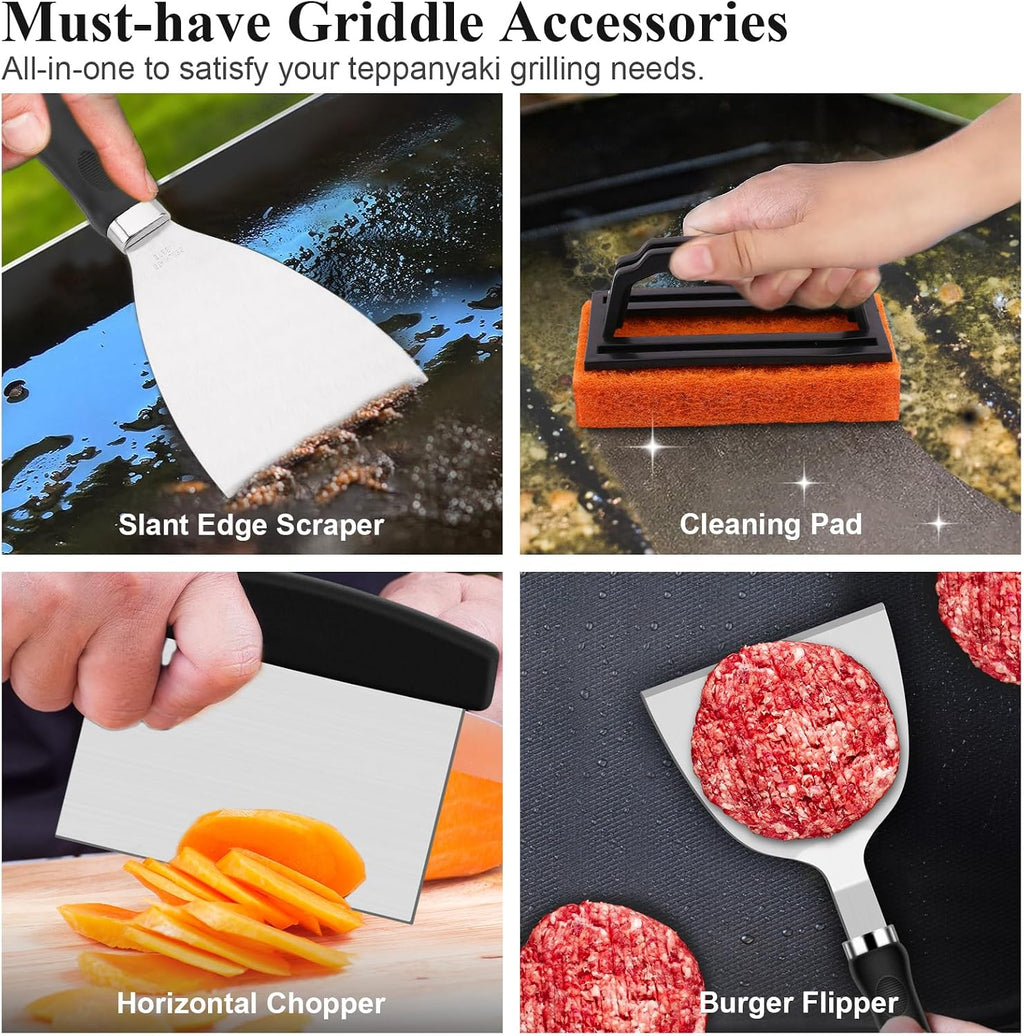 grilliance 27pcs griddle accessories kit for blackstone, professional, package contents