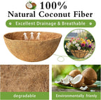 6 Pack 16 Inch Coco Liners for Hanging Baskets Coconut Husk Plant Liners 100% Natural Round Coco Coir Liner for Hanging Basket Flowers