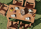 GREENVINES 7-Piece Outdoor Dining Set | HDPE | Patio Table and Chairs Sets for 6 | Patio Furniture | All Weather | Umbrella Hole | Teak | for Backyard Poolside Garden