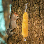 Durable 304 Stainless Steel Hanging Squirrel Feeder Outside, Squirrel Feeders for Outdoors, Chipmunk Feeder, Squirrel Food for Backyard Squirrels Hold Corn, Corn Cob(1Feeder Rod - Chain Not Included)