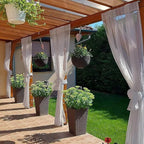 SpaceDresser Waterproof Outdoor Sheer Curtains for Patio - 2 Panels Rod Pocket Indoor Voile Sheer Curtain for Living Room,52W x 120L inch,Silver Grey