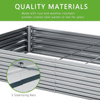 2PCS 12x4x1FT Galvanized Raised Garden Bed Kit,Vegetable Boxes-Rectangle Metal Flower Box,Large Planter Raised Beds Outdoor Garden for Planting,Fruit,Herb-Silver