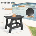 LUE BONA Outdoor Adirondack Ottomans, Footrest Footstool, Outdoor Foot Rest for Patio, HDPS All Weather Waterproof Footrest Footstool for Adirondack Chair, Black