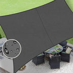 LOVE STORY Rectangle 6'x15' Waterproof Sun Shade Sail Canopy UV Block for Outdoor Patio Backyard Carport,Dark Grey(We Make Custom Size)