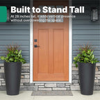 Step2 Tremont Tall Round Tapered Planter, 28" Tall, Indoor/Outdoor Plants, Efficient Drainage, Durable Resin, Onyx Black