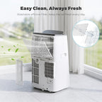 14000btu portable air conditioners, floor stand portable ac, front angle view
