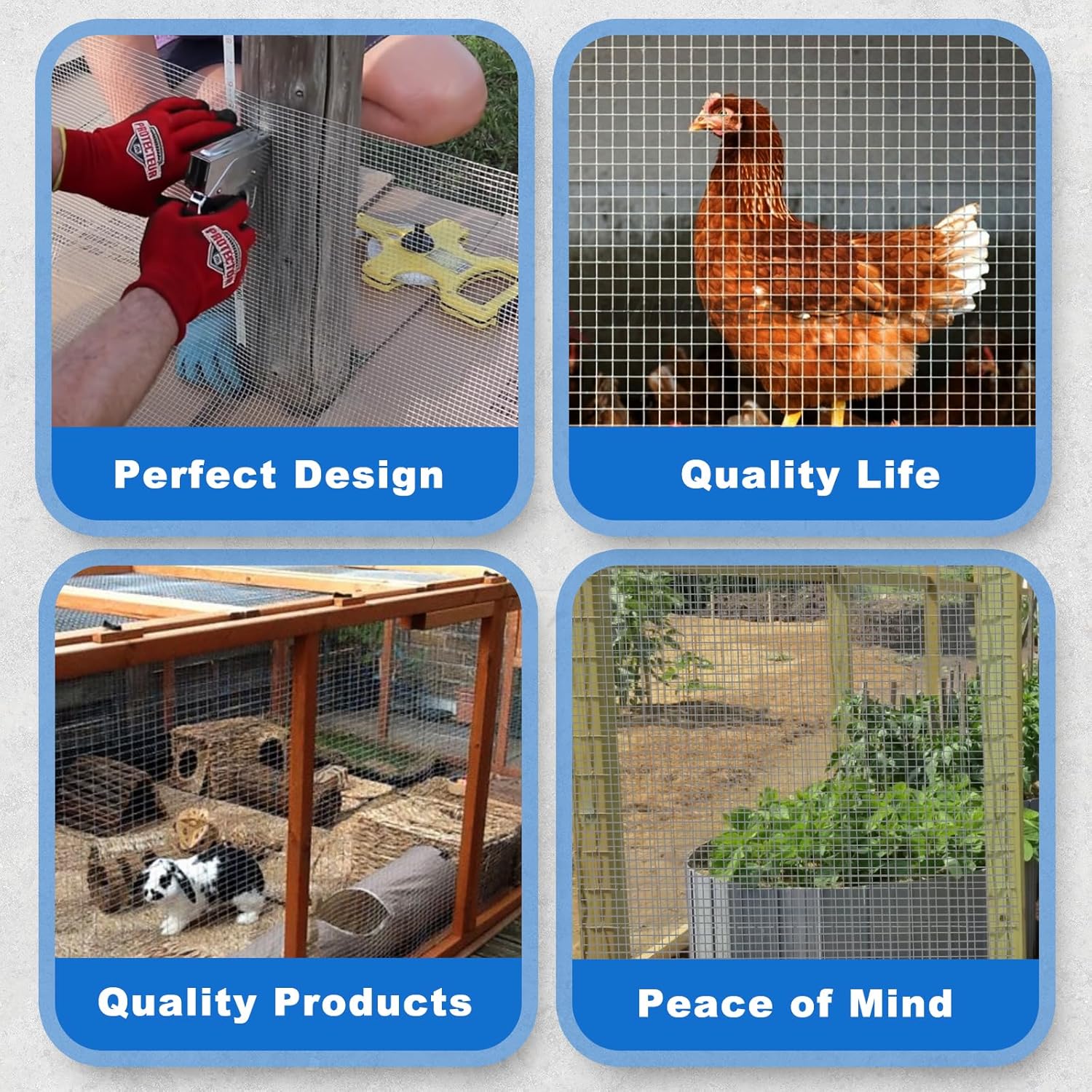 Black Hardware Cloth 1/2 in 48 x 100 ft 19 Gauge Mesh | PVC coated wire mesh, Shape Retention, Easy to Cut, Chicken Run, Garden Fence, Tree Guard, Animal Enclosure
