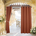 RYB HOME Outdoor Curtains for Patio Waterproof Block Sunlight Thermal Insulated Privacy Assured Thick Outside Curtains for Pergola, Cabana, Gazebo, W52 x L72, Mecca Red, 1 Panel