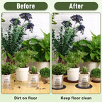Patelai 16 Pieces 4 Sizes Cork Plant Coasters 4/6/ 8/10 Inch Round Fabric Reversible Cork Trivets Pads for Houseplants Indoors Waterproof Absorbent Waterproof Tray Pot for Drink(Brown, Charcoal)