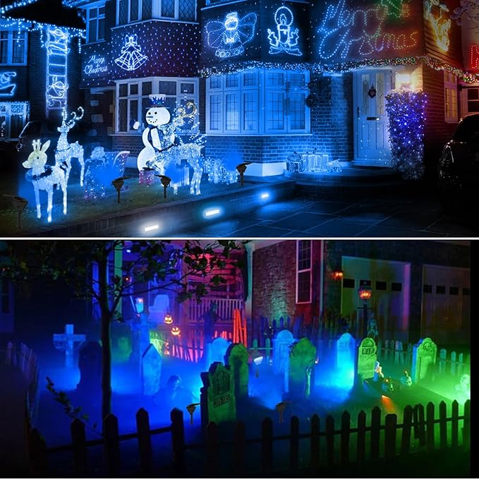 T-SUN Solar Lights Outdoor Waterproof IP65, 12 Pack LED Solar Spot Lights Color Changing IP65 Waterproof Smart Auto On/Off for Outside Landscape Garden Yard Lawn Pathway Patio Driveway