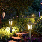 Outdoor Post Lights Fixtures, 18'' Medium Black Aluminum Waterproof and Anti-Rust Pole Lantern Lighting Fixture for Walkway, Patio, Porch
