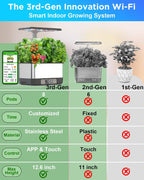 hydroponics growing system,smart indoor herb garden with grow, side view