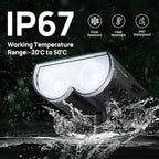 Solar Lights Outdoor Waterproof, Consciot 16 LEDs IP67 Spot Lights Outdoor, Auto On/Off Solar Garden Light, 2-in-1 Adjustable Wall Lights for Landscape Yard Pathway, Cool White 2 Pack