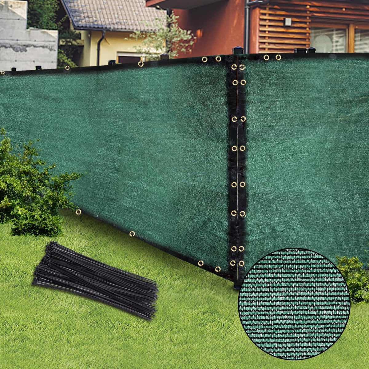 green 5ft x 50ft outdoor privacy screen fence, main product view