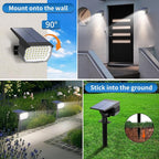 Solar Spot Lights Outdoor 2 Pack, [46 LED/3 Modes] Solar Landscape Spotlights Waterproof, 2-in-1 Auto On/Off Solar Powered Lights for Outside Yard Garden Wall Pathway(Cool White)