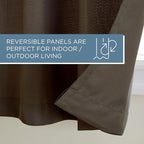 TOWN & COUNTRY BASICS Cabana Solid Heavyweight Indoor Outdoor Curtains, Light Filtering Opacity with Grommet Top, Water Repellent, 2-Pack Set, 54"x108", Chocolate