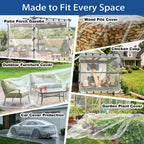 12x20ft clear tarp with grommets, transparent heavy duty, close-up detail