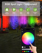 CORESLUX Christmas Smart Spot Lights Outdoor, Color Changing Warm White Landscape Lights with APP and Remote Control, Spotlight Waterproof for Garden Yard Patio Landscape, 6 Pack