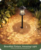 EDISHINE Low Voltage Pathway Lights Waterproof Landscape Path Lights 6 Pack | Hammered Glass, 3.4W 155LM 12V 3000K, 50,000H, Weatherproof for Yard, Garden, Driveway, Oil-Rubbed Bronze