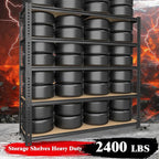 Heavy Duty Garage Shelving,5-Tier Metal Storage Shelves,2400LBS Shelving Unit,Adjustable Shelving Rack, Standing Shelf Units for Garage Storage Warehouse,28''×12''×60''