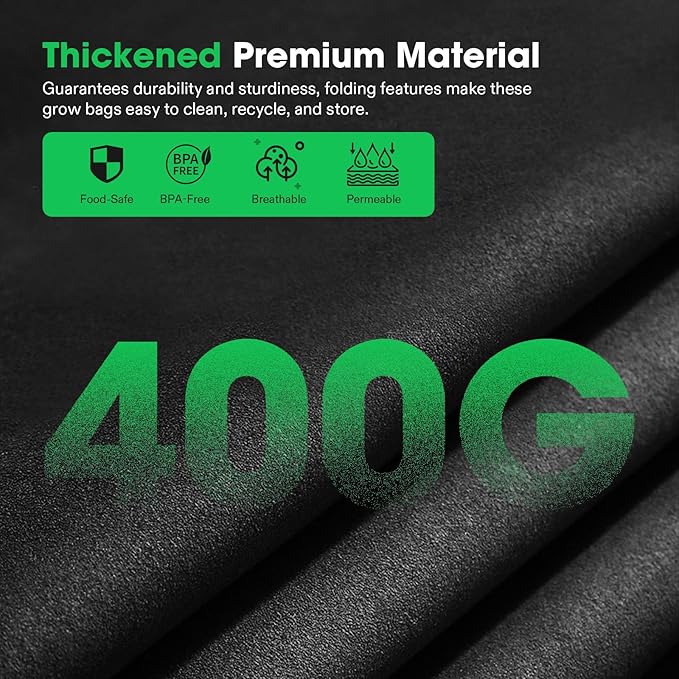 VIVOSUN 8-Grid 55 Gallon Plant Grow Bags, Large Fabric Raised Garden Bed with 400G Thickened Breathable Fabric, Reinforced Handles & 10 Pcs Plant Labels for Flowers, Vegetables, Fruits