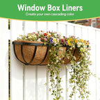 ZeeDix 36 Inch Trough Coconut Liners for Planters (2-Pack) - 100% Natural Coconut Coir Fiber Planter Liners Replacement for Window Boxes, Wall Baskets, Deck Flower Boxes, Garden Railing Fence Troughs