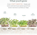 GARDYN Complete Microgreens Growing Kit - Indoor Herb Garden - Indoor Hydroponics Growing System Kit Nursery Seed Starter Tray, 20 Seed Pads, Bamboo Wicks,10 Grow Plates