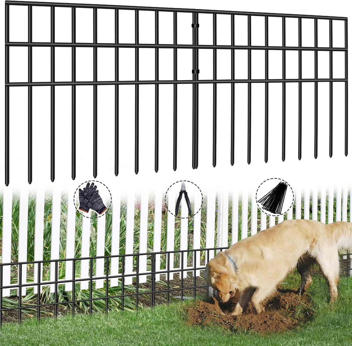42.5ft(l) x 13in(h) animal barrier fence, 30 panels, main product view