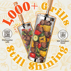 Rolling Grill Basket 2-Pack,304 Stainless Steel Grill Basket with Removable Wooden Handle,BBQ Tool & Smoker Accessory for Grill Rotisseries Veg & Shrimp,Ideal for Outdoor Cooking,Camping & Gifts for Dad/Husband/Men