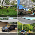 SUNLAX Sun Shade Sail 10' x 10' x 10' Silver Grey Triangle Canopy Sail Shade Cover UV Block Permeable Sunshade Outdoor for Patio Backyard (We Make Custom Size)