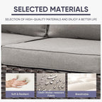 Belord Patio Conversation Set with Swivel Glider Chairs - 9 Piece Outdoor Sectional Furniture Set with Storage Box and Metal Top Table Brown Wicker/Gray Cushions