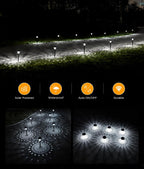 Super Bright Solar Lights Outdoor Waterproof-4 Pack, Dusk to Dawn Up to 12 Hrs Solar Garden Lights Outdoor Pathway Auto On/Off, LED Landscape Decorative Lighting for Walkway Patio Yard Outside