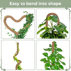 2 Pack 28'' Bendable Moss Pole Monstera Plant Support for Climbing Indoor Plants - Stakes for Potted Climbers - Tall Sticks Indoor Trellis for Houseplants - Accessories for Monstera Pot