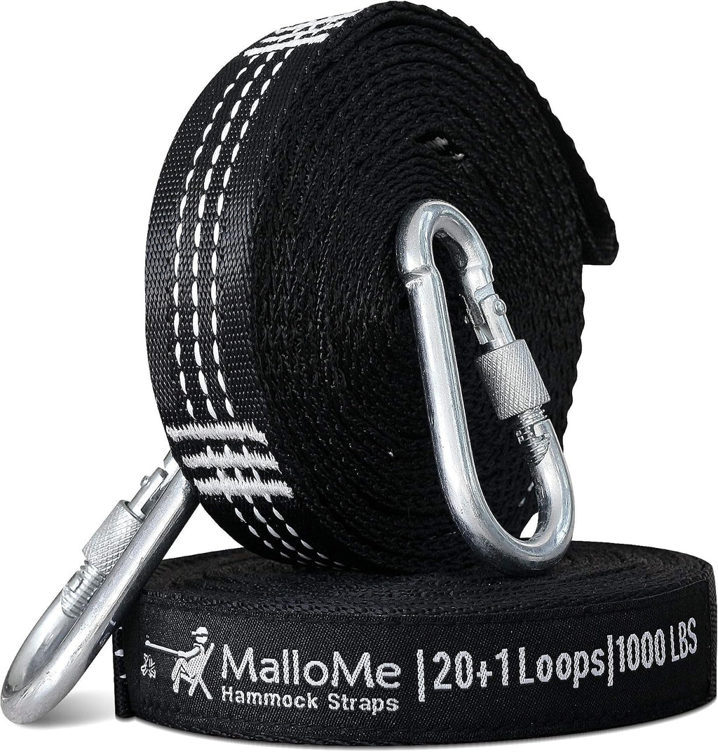 MalloMe Hammock Straps for Trees - Swing Straps - Multi-Purpose Hanging Kit, Heavy Duty Adjustable Tree Strap for Hammocks, Swings & Outdoor Use, Safe for Branch or Between 2 Trees