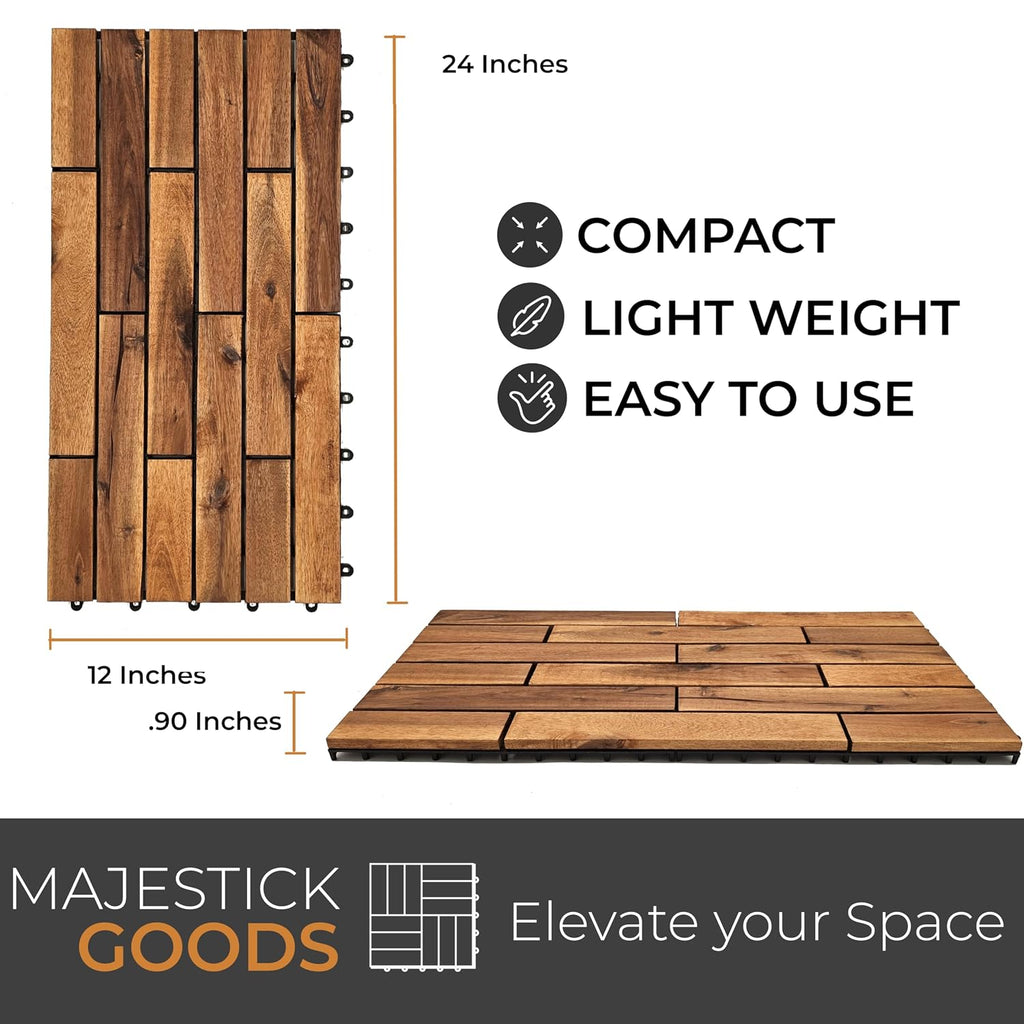 majestick goods 6-pack longboard acacia wood interlocking deck, package contents