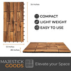 majestick goods 6-pack longboard acacia wood interlocking deck, package contents