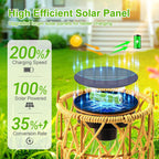 KOOPER Solar Lantern Outdoor Lights, 2 Pack Bright Hanging Solar Lanterns Outdoor Waterproof with Handle, Decoration Rattan Lanterns for Outside Hanging Garden Patio Yard Porch Trees Lawn Pathway Gift