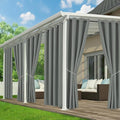 Outdoor Curtains for Patio Waterproof - 6 Panels Privacy Weatherproof Outside Curtains with Grommets for Pergola, Gazebo, Porch, Cabana, Balcony, 54 x 84 Inch, Grey