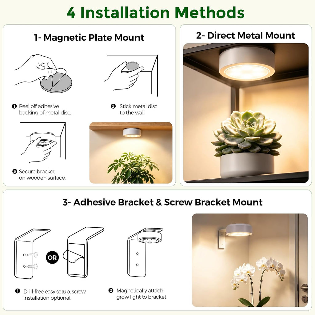 rechargeable grow lights for indoor plants, 2 pack, front angle view