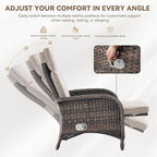 Zero Gravity Wicker Patio Recliner Chair - Wicker Outdoor Lounge Chair with Adjustable Backrest & Footrest, All Weather Outdoor Reclining Chairs with Thick Cushion for Pool Deck Beige