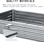 8x2x1ft galvanized raised garden bed kit,gardening planter box, side view