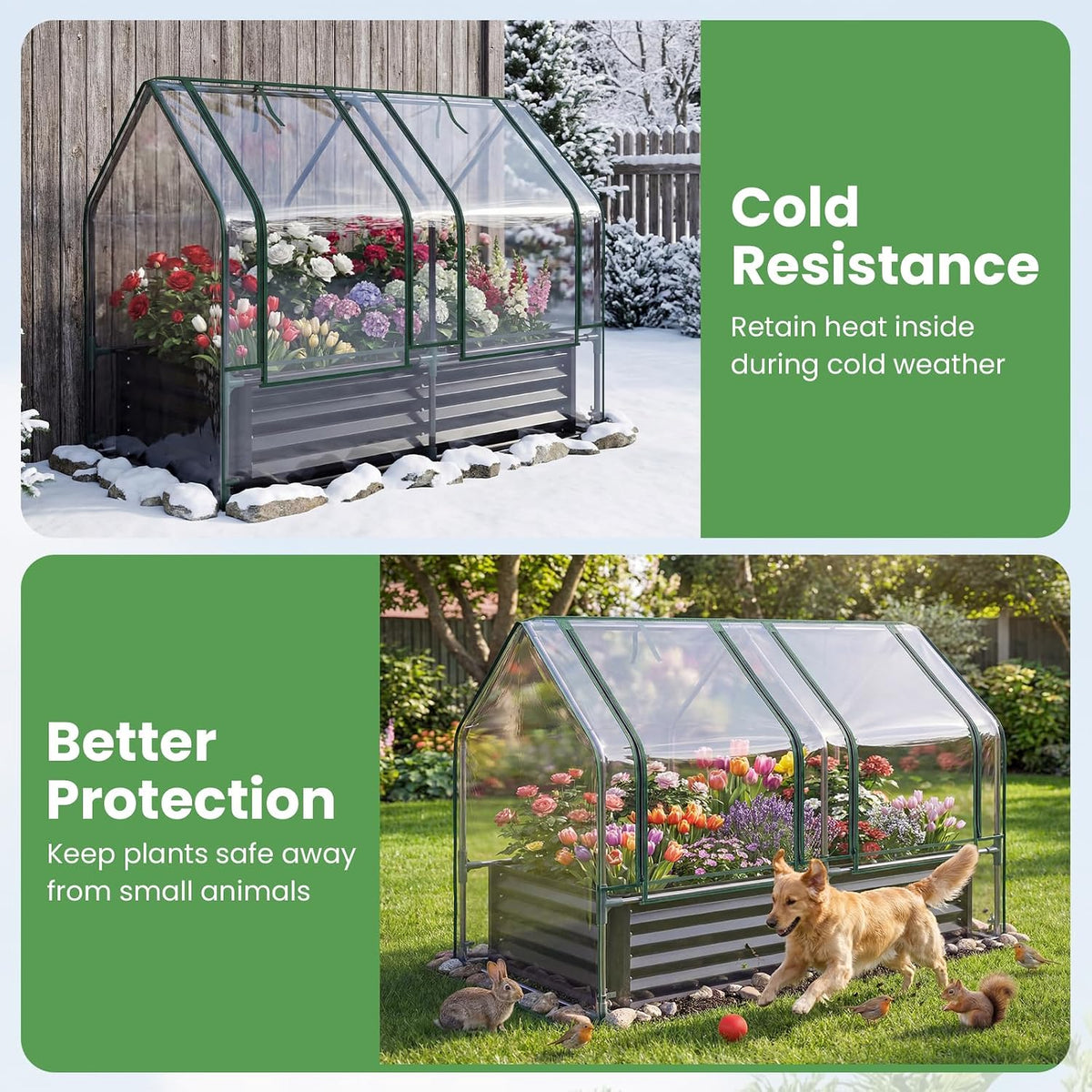 giantex 4x2x3 ft galvanized raised garden bed with, side view